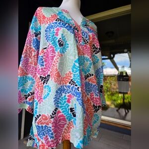 Talbots Tropical Floral Tunic 1X